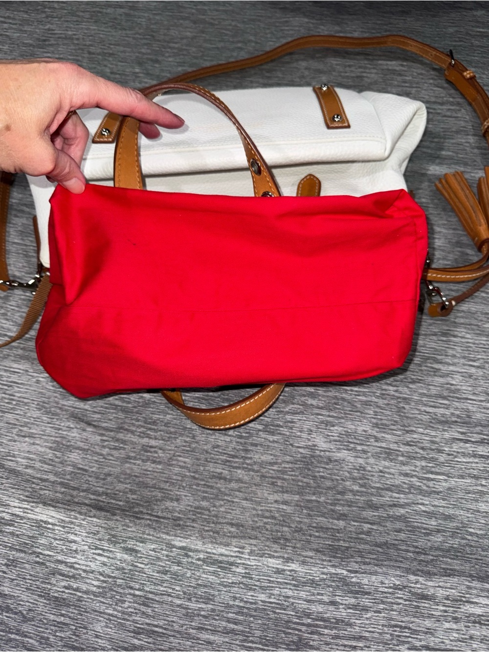 Dooney & Bourke Patterson White Leather Trina Satchel - Picture 8 of 16